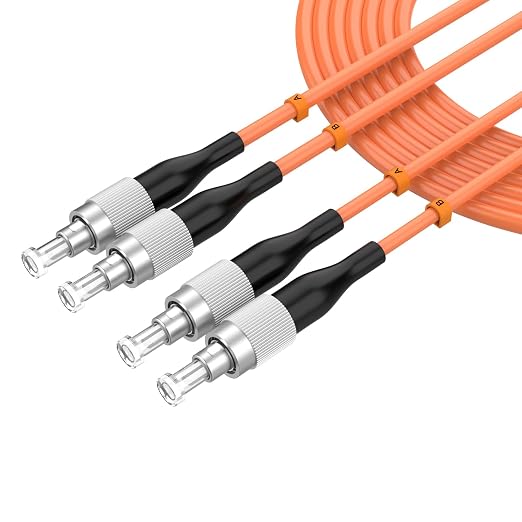 FC/UPC to FC/UPC Fiber Patch Cable, 20M/65.6FT OM1 Multimode Duplex 62.5/125µm by lidkew