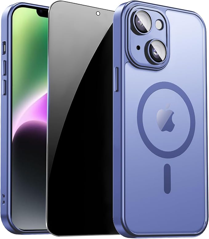 for iPhone 14 Case with Privacy Screen Protector and Camera Protection by ZOZDOKG