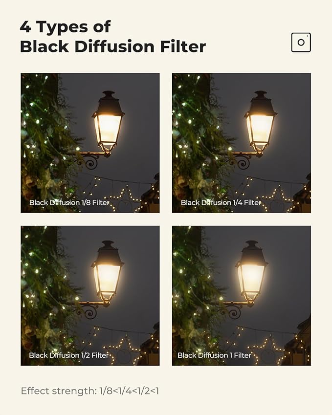 K&F CONCEPT 67mm Black Diffusion 1/2 Filter Mist Cinematic Effect Filter - Image 6