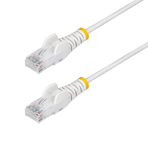 StarTech.com 7ft White Slim CAT6 Ethernet Cable, Snagless RJ45, 28AWG Pure Bare by StarTech