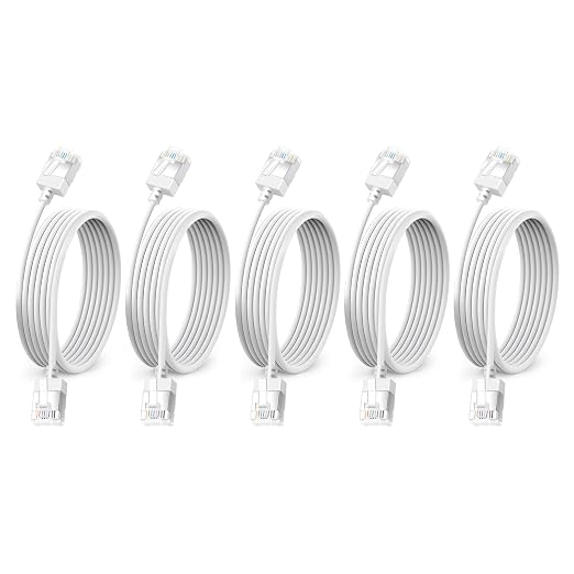 Ultra Thin Cat 6 UTP Ethernet Cable 3.3 Feet 5Pack, Flexible & Slim Rj45 Cat6a by DUTEVOLNS
