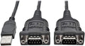 Tripp Lite 6ft 2-Port USB to DB9/ RS 232 Serial Adapter Cable FTDI, COM by TrippLite