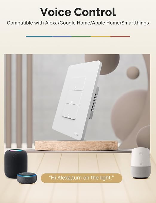 MOES WiFi 3 Gang Light Switches, 2.4GHz Smart Triple Single Pole Switch - Image 4