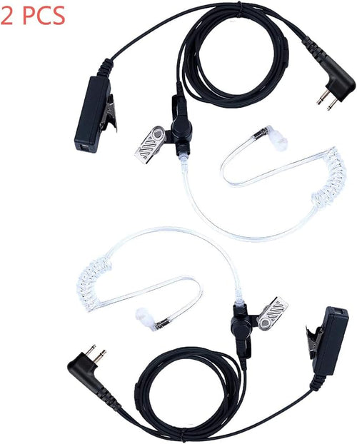 2 Pcs 2-Wire Surveillance Acoustic Tube Walkie Talkie Earpiece/Headset - Image 2