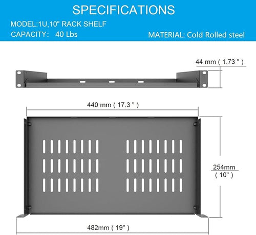 1U Universal Server Rack Shelves - Image 2