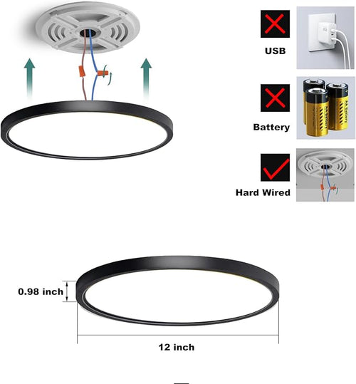 12 Inch Motion Sensor Ceiling Light Indoor, Motion Sensor Fixture Indoor - Image 2