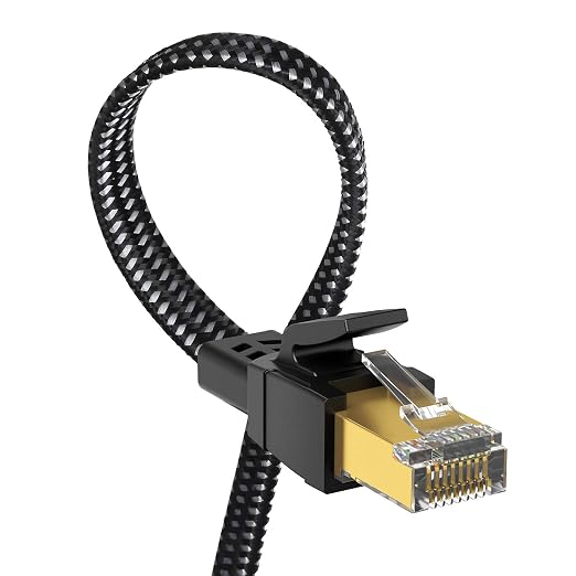 Cat 8 Ethernet Cable 40 ft, Nylon Braided High Speed Heavy Duty Cat8 Network by Orbram