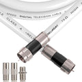 35ft RG6 Coaxial Cable White, 75 Ohm Coax Cable by RELIAGINT