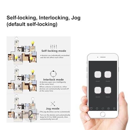 WiFi Wireless Smart Self-Lock Momentary Interlock Relay Switch, DIY WiFi App - Image 7