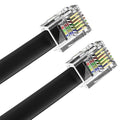 AmzDeals 2-Pack Custom Size Black RJ12 6P6C Straight Wired Cable, Pro Grade by AMZDEALS