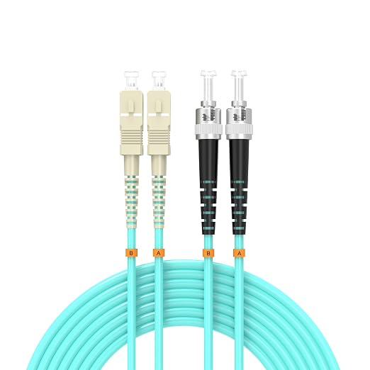 Fiber Patch Cable OM3 SC/UPC to ST/UPC 65ft/20meters, 10Gb/Gigabit MultiMode by Buacoz