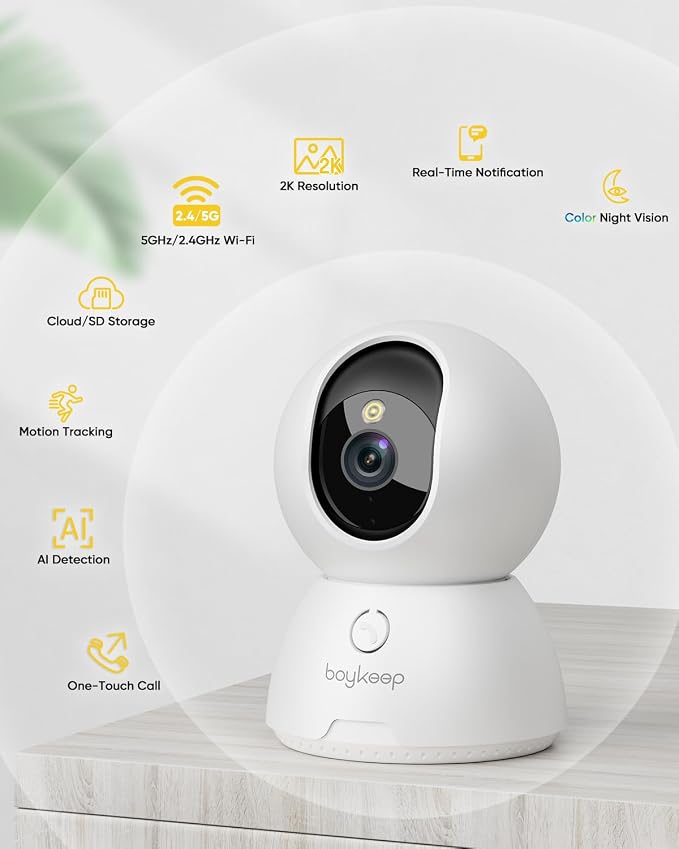 BoyKeep 2K Cameras for Home Security, Pet Camera Indoor - Image 2