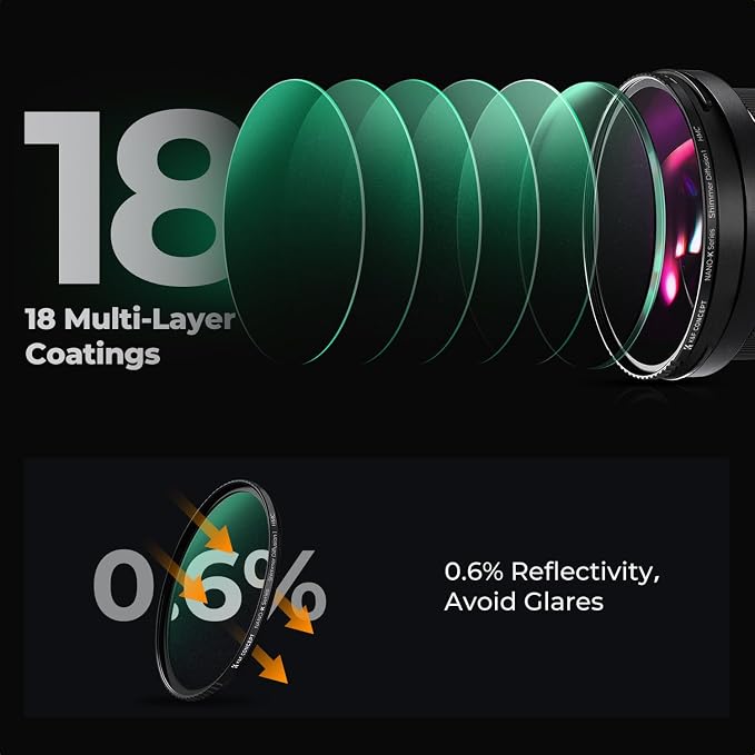 K&F CONCEPT 49mm Shimmer Diffusion 1 Effect Filter Optical Glass 18 - Image 4