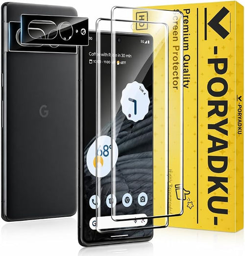 2+2 Pack for Google Pixel 7 Pro Screen Protector 6.7 inch, 9H Tempered Glass by PORYADKU