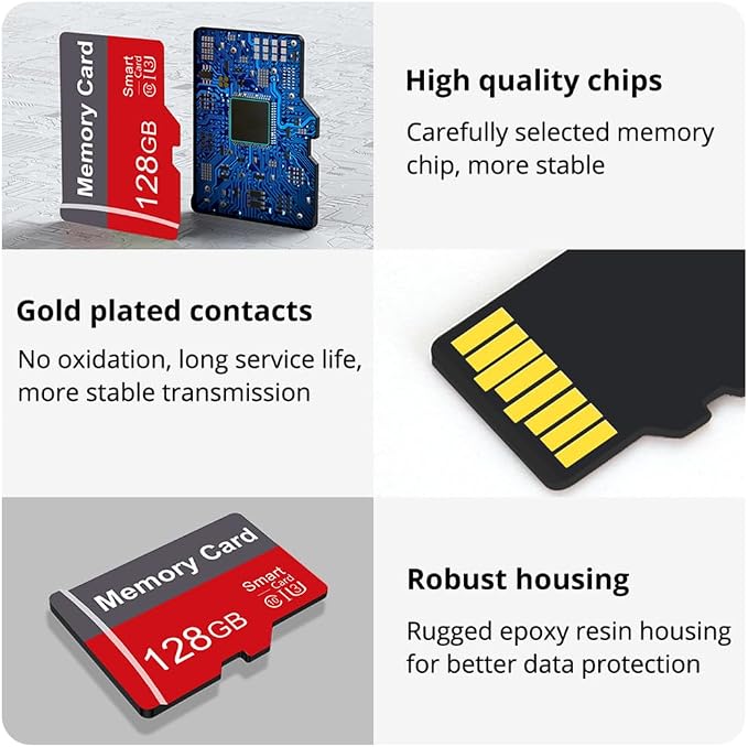 2 Pack Memory Card 128GB with Adapter, High Speed TF Card, UHS-I C10 A1 Memory - Image 7