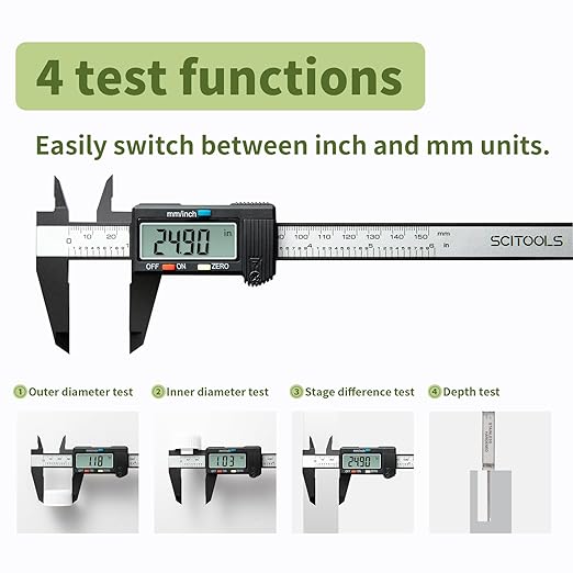 Digital Caliper 0-6" Measuring Tool, Micrometer Caliper - Image 4