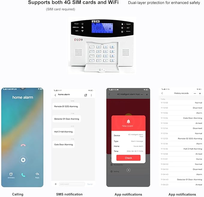 24pcs Wireless DIY Home Burglar Alarm System, 4G WiFi GSM, No Monthly Fee - Image 2
