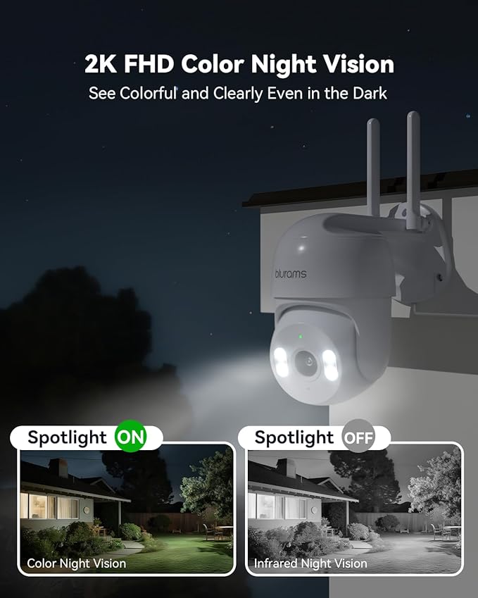blurams 2K Outdoor Camera Wired, 5GHz/2.4GHz Wi-Fi Cameras - Image 2