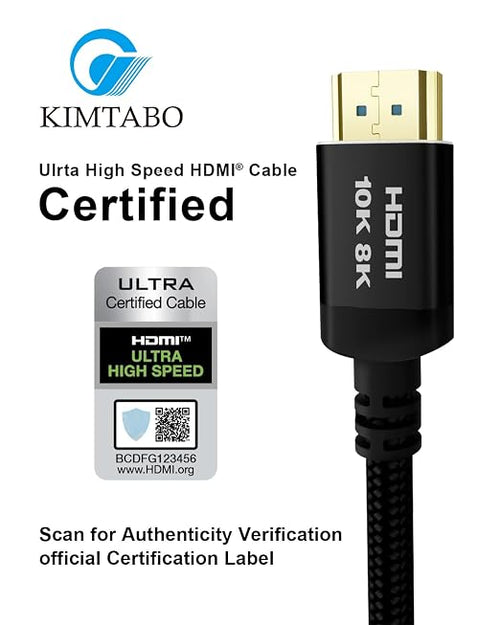 10K 8K 4K Certified HDMI 2.1 Cable, 3 Ft 48Gbps Ultra High Speed HDMI Cable - Image 2
