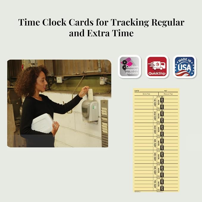 Time Clock Cards Front Load Manual Time Cards - Image 7