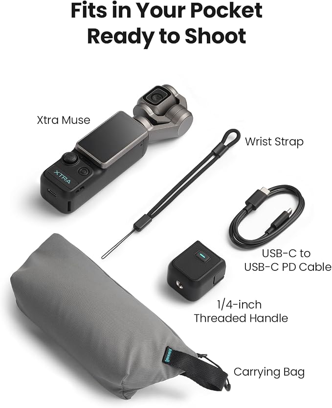 Xtra Muse with Mini Tripod Combo, Vlogging Camera with 1'' CMOS & 4K/120fps - Image 8