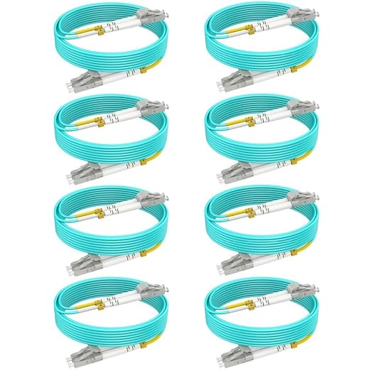 Multimode LC LC Fiber Patch Cable 6ft/2m-8PACK, OM3 MM Fiber Optic Patch Cable by RamboCables