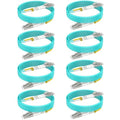 Multimode Fiber LC to LC, 32ft/10m-8PACK, OM3 MM Fiber Patch Cable Duplex by RamboCables