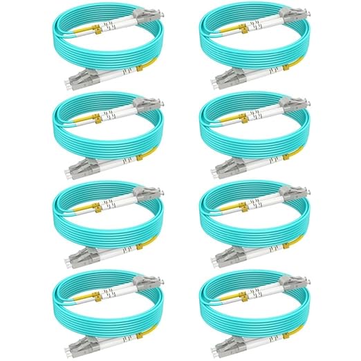 OM3 Multimode LC to LC Fiber Patch Cable 3ft/1m-8PACK, MM Fiber Optic Patch by RamboCables