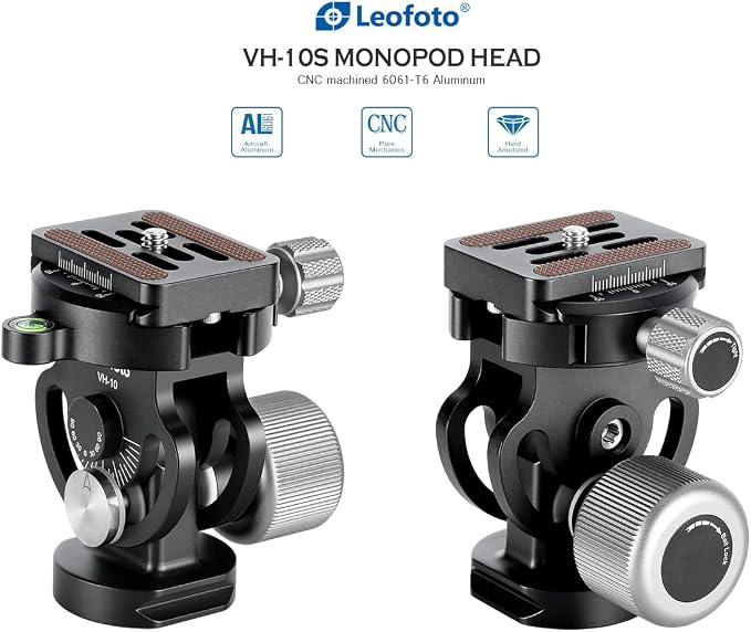 Leofoto MP-366C+VH-10S Monopod and Tilt Head Set, Carbon Fiber, VH-10S Monopod - Image 7