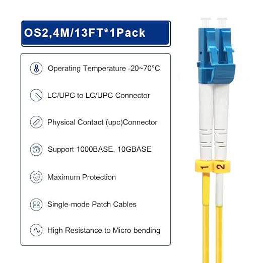 FLYPROFiber- 4M OS2 Fiber Patch Cable LC to LC, Length Options: 0.2m-300m - Image 4