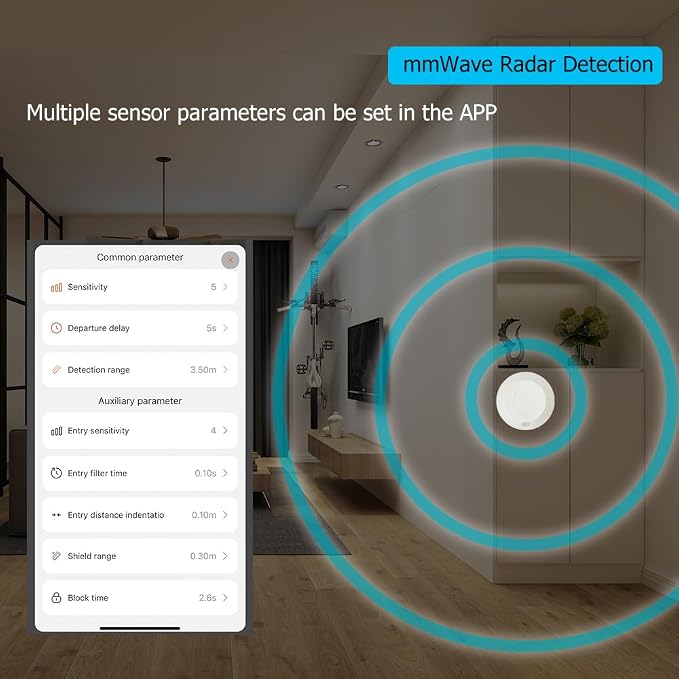 Presence Sensor, WenzhiIoT Smart Motion Sensor WiFi 24 GHz Radar MmWave - Image 3