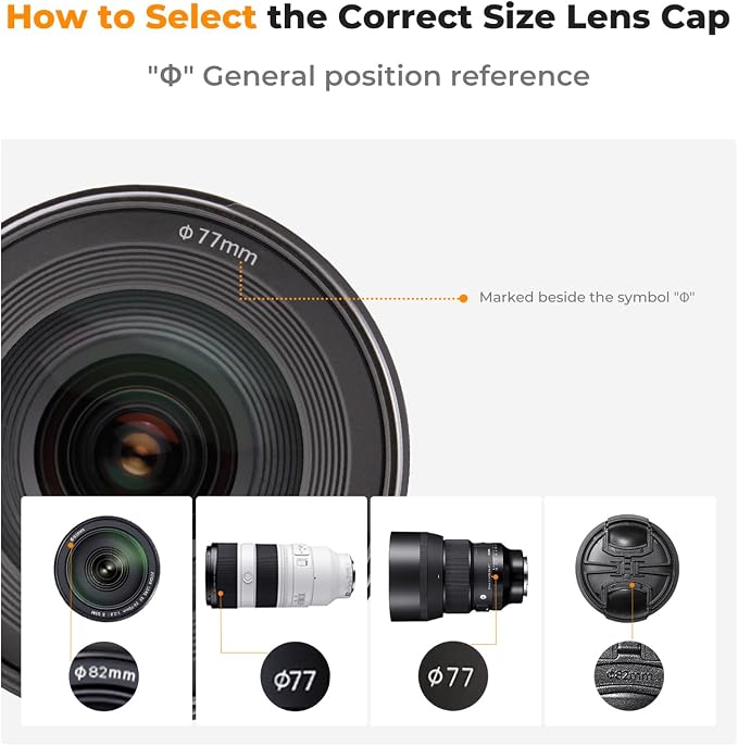 K&F Concept 49mm 9-in-1 Center Pinch Lens Cap + Anti-Loss Keeper Leash + - Image 2