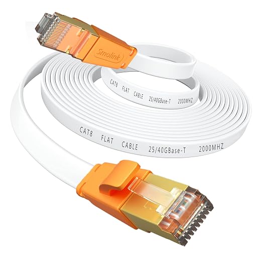 Smolink Ethernet Cable 3 FT, Cat 8 Ethernet Cable 2000Mhz 40Gbps, Internet by Smolink