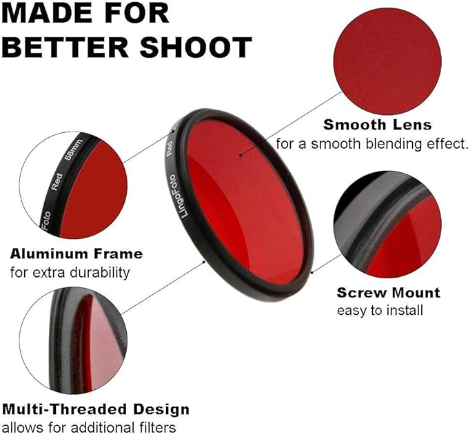 6pcs Round Full Color Lens Filter Set Red Orange Yellow Green Blue Purple+ 6 - Image 3