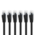 Yauhody CAT 6 Ethernet Cable 10ft 6-Pack Black, High Speed Solid Flat CAT6 by Yauhody