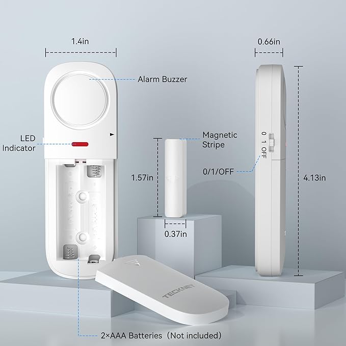 TECKNET Door Alarms When Opened, 2.4G WiFi Smart Door Sensor Alarm & Chime - Image 6