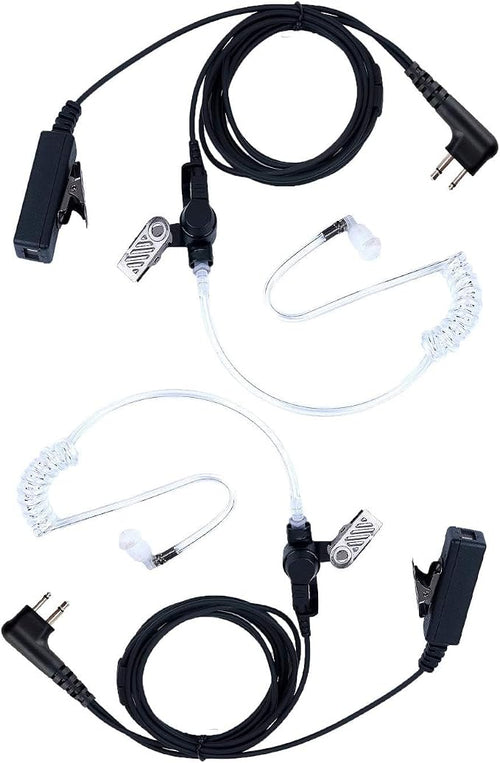 2 Pcs 2-Wire Surveillance Acoustic Tube Walkie Talkie Earpiece/Headset by KEYBLU