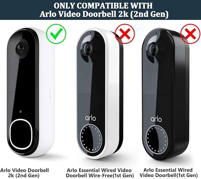 Adhesive Doorbell Camera Mount for Arlo Video Doorbell 2K, No-Drill Mounting - Image 2