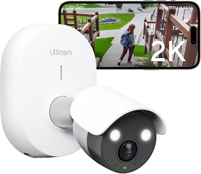 IQ 2K Wired Gemini AI Security Camera – 160° Wide Angle, Free 7‑Day Cloud by ULTICAM