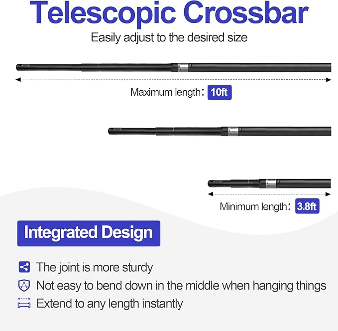 EMART 10x7.9FT Backdrop Stand, Photo Video Studio Adjustable&Lockable Heavy - Image 3