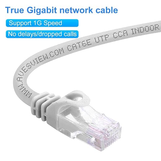 CAT 6 5FT Ethernet Cable, Indoor High-Speed 10Gbps Snagless CAT6 Ethernet Cable - Image 4