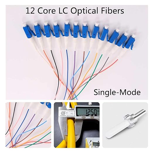 1.5 Meter 12 Strand SingleMode 9/125 LC-UPC Fiber Pigtail, 12 Color-Coded LC - Image 5