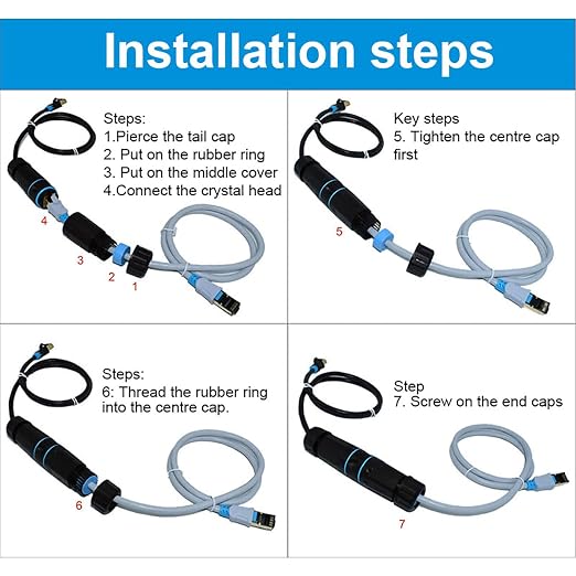 10 PCS IP68 Waterproof RJ45 Coupler, Shielded Pure Copper Ethernet Coupler - Image 5