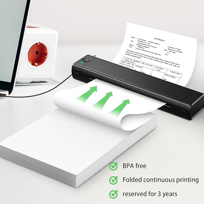 300 Sheets Thermal Printer Paper Continuous Folded 8.5 x 11 Inches US Letter - Image 2