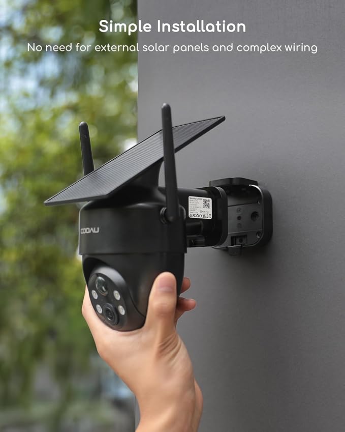 COOAU Cameras for Home Security​​, 2K 360° Solar Security Cameras Wireless - Image 6