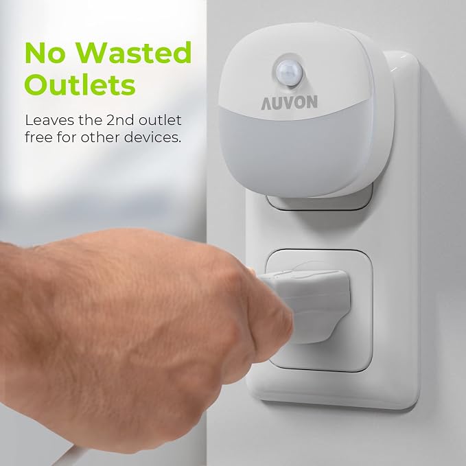 AUVON Plug in Night Light with Motion Sensor and Dusk to Dawn Sensor, Mini Cool - Image 7