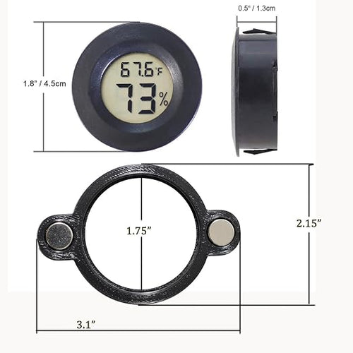 2 Pcs Magnetic Jumping Spider Enclosure Thermometer and Humidity Gauge - Image 2