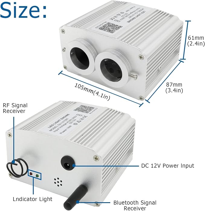 AKEPO Upgraded 16W Dual Head Twinkle Fiber Optic Lights Kit - Image 4