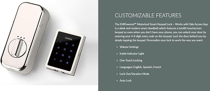 Emtek EMP21211US15 Empowered 2 Electronic Touchscreen/Fingerprint Key Free - Image 3