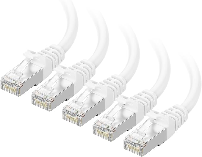 Cable Matters 10Gbps 5-Pack Snagless Shielded Cat 6A Ethernet Cable - 5ft by CableMatters